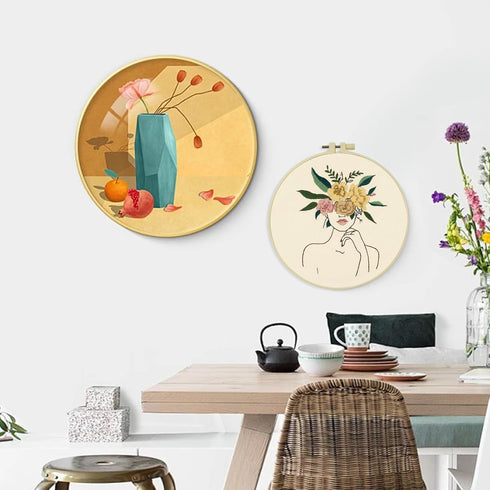 yueton 1 Pack Embroidery Started Kit Adult Beginner Cross Stitch Kits with Patterns, Instruction, Hoop, Colored Threads, Needles...