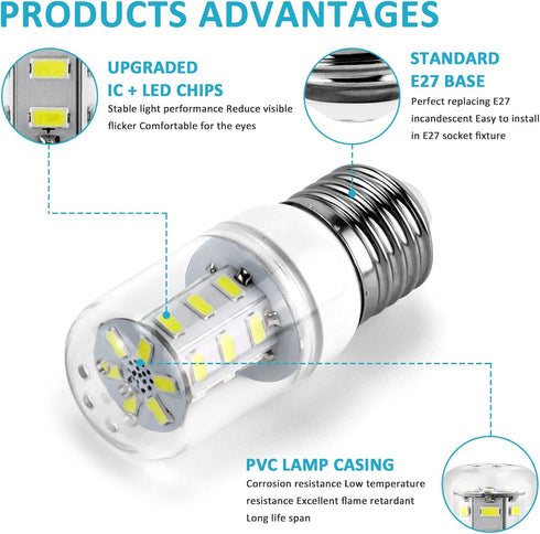 5304511738 Appliance Light Bulb Fridge Light Bulb Kei D34l Led Light Bulb 3.5W KEI D34L (E26/27 85V-265V Daylight) Fit for Frigid-aire Ken-More Re...