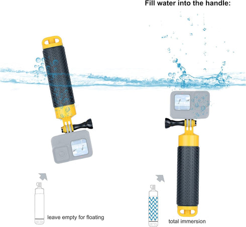 Floating Hand Grip Underwater Handle Mount with Detachable Tripod Stand for All GoPro Hero 12 11 10 9 7 8 6 5 4 Max Mini Session DJI Action Camera...