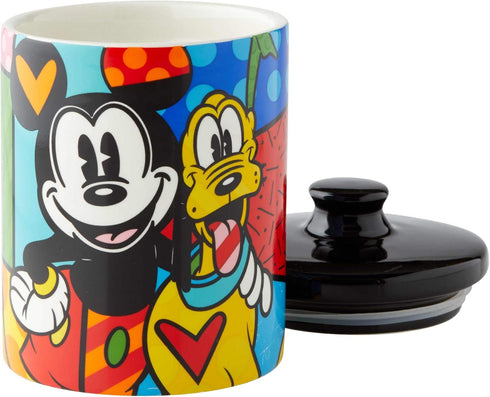 Enesco 6004977 Disney by Britto Mickey Mouse and Pluto Candy Jar Canister, 6 Inch...