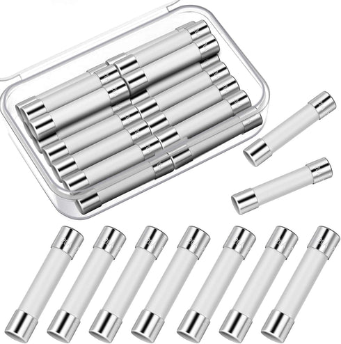 Frienda Microwave Fuse 20 Amp Slow Blow Microwave Fuse Ceramic Tube Fuse 250V 20a, 6.35 x 30 Mm, Compatible with GE WB27X10388, Kenmore Slow Blow ...