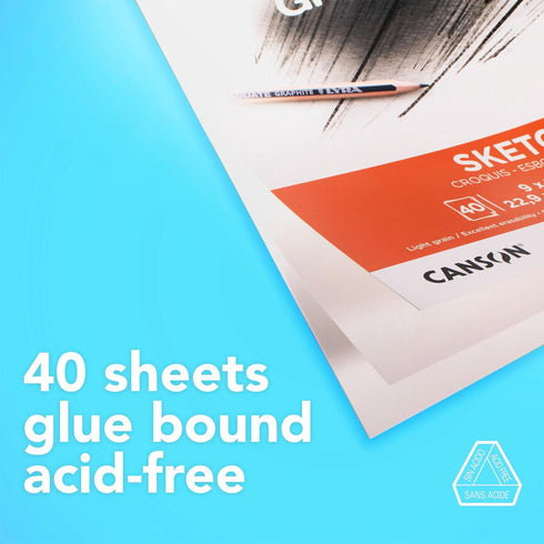 Canson Graduate Sketch Pad, Foldover, 9x12 inch, 40 Sheets | Artist Paper for Adults and Students - Drawing, Sketching and Art Journaling...