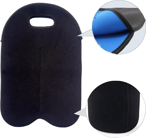 2 Bottle Wine Bag Tote Gift Bag, Neoprene Wine Carrier Tote Bag, Wine Bag for Wine Bottle, Beer Bottle and Water Bottle, Wine Gift Bag for Restaur...