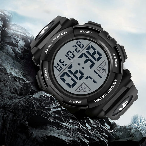 CakCity Mens Sports Watches Military Classic Stopwatch Large Dial Electronic LED Backlight Wristwatch 50M Waterproof Digital Watch for Mens with L...