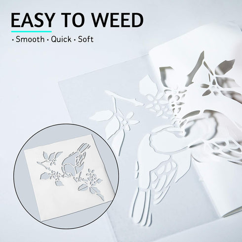 White HTV Black Heat Transfer Vinyl Bundle: 12" x 10" White & Black Iron on Vinyl for T-Shirt, White Heat Transfer Vinyl for for All Cutting Machi...