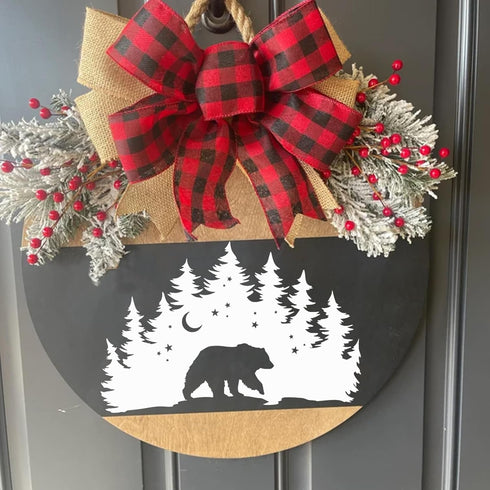 8Pcs Large Christmas Scene Stencils, Christmas Tree Deer Bear Stencils Templates Holiday Snowflake Winter Stencils for Painting on Wood Sign Wall ...