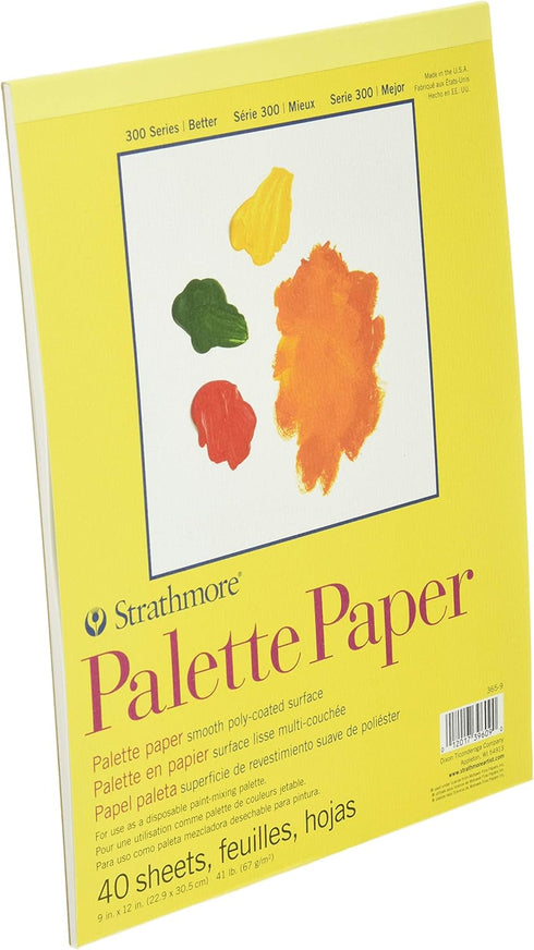 Strathmore 300 Series Palette Paper Pad, Tape Bound, 9x12 inches, 40 Sheets (41lb/67g) - Artist Paper for Adults and Students...