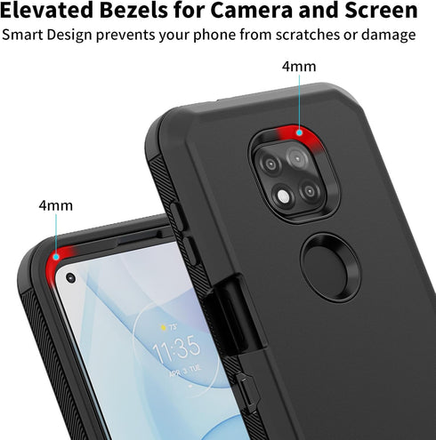 Jiunai for Moto G Power 2021 Case, 3-Piece Heavy Duty Armor Shockproof Tough Hybrid Dual Layer Drop Protection Bumper Rugged Matte Protective Phon...