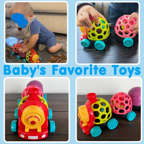 Baby Toys Train Infant Toys 6-12 Months Soft Ball Rattles Musical Push Car Truck Toy Baby Boy Girl Gifts for 7 8 9 10 11 12-18 Month 1 2 Year Old ...