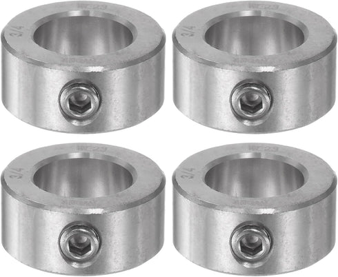 4pcs Shaft Collar 3/4" Bore 304 Stainless Steel Set Screw Shaft Collars, 1-1/4" OD, 9/16" Width, for Wheel Barrow Axle, Gearbox Assemblies, Machin...