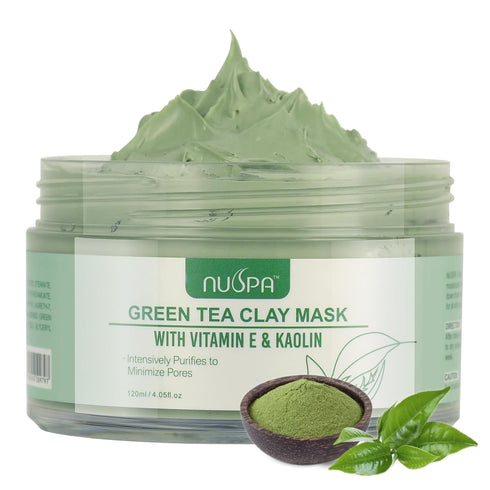 Organic Green Tea Clay Face Mask Skincare, Wash Off Repairing Facial Mask,Anti Wrinkle Remove Dark Circle Foot Facial Skin Care Treatmet for Women...