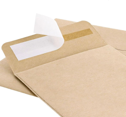 Juvale 100 Pack Small Seed Saving Envelopes - 4.5x3.25 Self Adhesive Blank Packets for Coins, Stamps, Mini Parts Storage (Brown)...