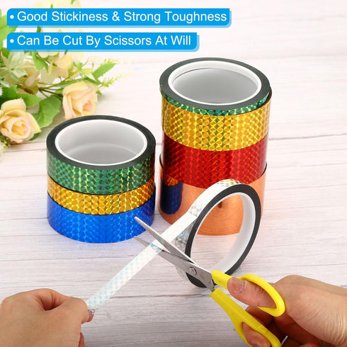 PATIKIL Prism Tape 0.12 Inch x 55 Yards, 2 Pack Holographic Metalized Reflective Self Adhesive for DIY Art Craft Wrapping Wall Decoration, Silver ...