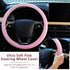 10 Pc Pink Leather Steering Wheel Cover Set - With Seat Belt Pads, Cup Holders, Bling Buttons...