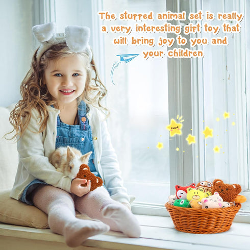 Sumind 42 Pcs Mini Plush Animals Toys Set, Cute Small Stuffed Animal Plush Keychain Decorations for Easter Themed Party Favors, Carnival Prizes, C...