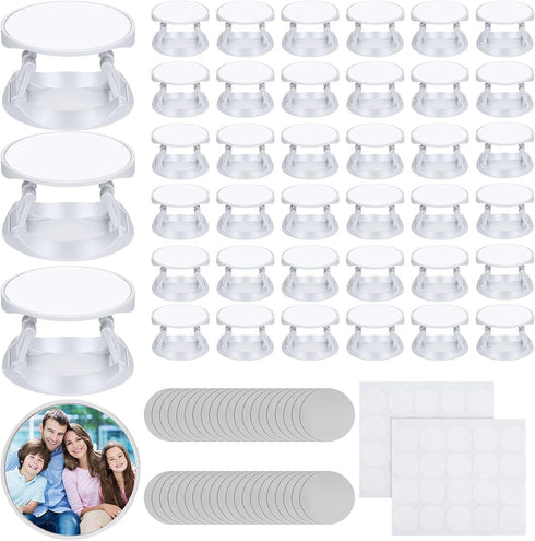 Frienda Slimline Phone Stand, 40 Pieces, White, Suitable for Tablets and Phones, Easy to Install, Foldable, Adjustable Viewing Angle, Ideal for Da...