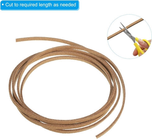 PATIKIL 100 Yards Flat Suede Cord, 2.7mm Leather String Lace Faux Leather Cord with Roll Spool for Jewelry Making Bracelet Necklace Beading DIY Cr...