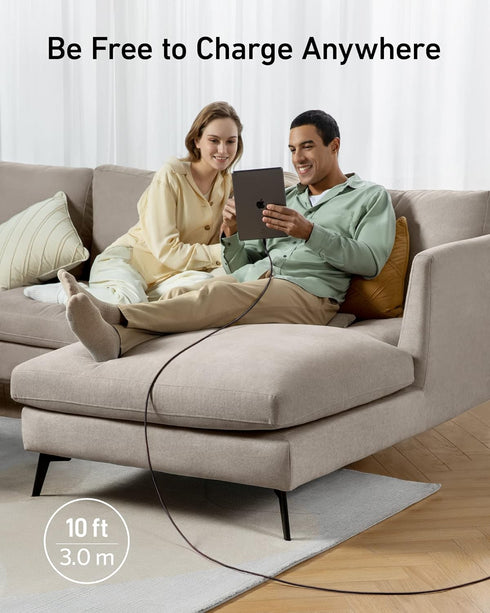 Anker Powerline+ II Lightning Cable (10 ft) MFi Certified Charger Cable, Extra Long iPhone Charging Cord, Compatible with iPhone SE / 11 Pro Max/X...