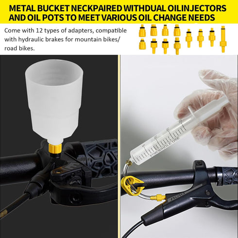 Brake Bleed Kit for Shimano, TEKTRO, TRP Hydraulic Disc Brakes, Brake Fluid Bleeder Kit with180ML Mineral Oil Brake Fluid for MTB/Road Bike Brake...