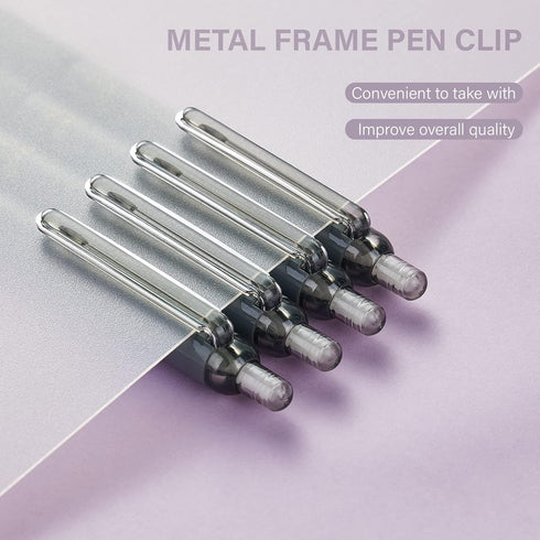 ParKoo Gel Pens Quick Dry Ink Fine Point 0.5mm, Retractable Rolling Ball Black Ink Pen, Click Silent Pens Set for Journaling Notetaking Drawing Sk...