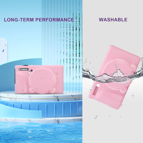 BOVKE Silicone Camera Case for Canon PowerShot SX740/ SX730 Digital Camera, SX740 Camera Soft Case Cover Rubber Camera Sleeve with Removable Lens ...