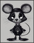 Posterizer 1 pcs- cute mouse in retro gothic theme art-Gothic Art-Art for Animal Lovers- Living Room Bedroom Decor- unframed wall art...