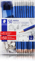 Staedtler norica HB #2 Graphite Pencils 50 Blue Pencils 50 Arrow Tip Erasers and 1 Elite Sharpener...