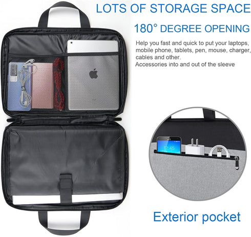 Laptop Sleeve, Slim Durable Notebook Computer Protection Case Business Briefcase Handle Bag Compatible with 14 15 15.4 inch MacBook Pro HP Dell Ac...