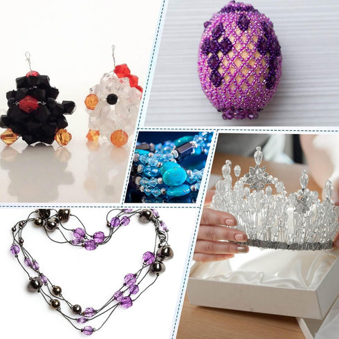 Paxcoo 1960Pcs Crystal Beads for Jewelry Making, Small Crystal Acrylic Beads Faceted Jewelry Beads Bicone Gem Beads jewel for Jewelry Making...