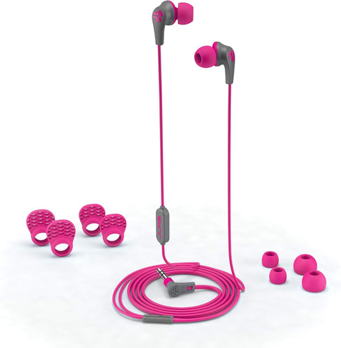 JLab JBuds Pro Signature Earbuds, Pink, Titanium 10mm Drivers, Music Controls, Universal Mic, Custom Fit with Cush Fins......