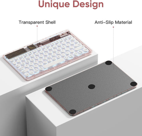 OMOTON Multi-Device Bluetooth Keyboard for iPad, iPhone and Other Bluetooth Enabled Devices, Including iOS, Android, Windows, Easy-Switch up to 3 ...