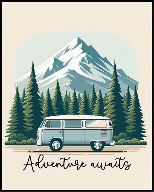 Posterizer 1 pcs-Adventure Awaits-Nature Travel Poster-Adventure Wall Art-Landscape & Nature Art- Gift for Nature and Beach Lovers-Living Room Bed...