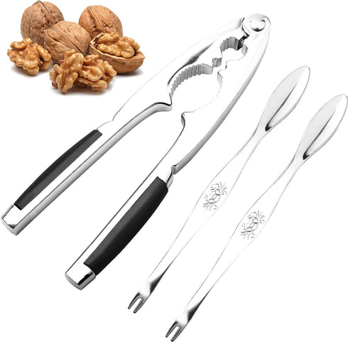 Anwenk Nut Crackers for All Nuts Nutcracker Pecan Walnut Nut Crackers with 2 Picks Heavy Duty Shell Seafood Cracker Tool...
