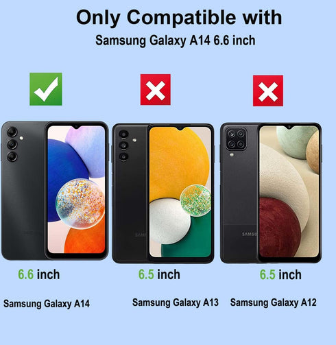 2 pack Anti Blue Light Tempered Glass Screen Protector Compatible with Samsung Galaxy A14.Eye Protection Tempered Glass Film,No Bubbles,9H Hardnes...