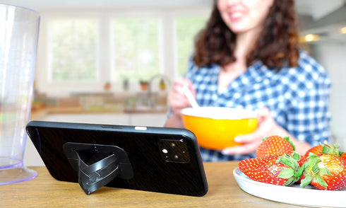 IPPINKA goBelt, Ultra-Thin Smartphone Grip Holder with Stand Function, 1mm Thick - Black...