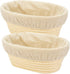 2 PCS 8 inch Oval Long Banneton Brotform Bread Dough Proofing Rising Rattan Basket & Liner for Professional & Home Bakers...