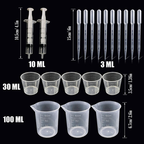 Woohome 66 PCS Epoxy Resin Tools Kit, Silicone Mold Tool Included Measuring Cup, Silicone Mixing Cups, Tweezers with Mixing Sticks, Dropping Pipet...