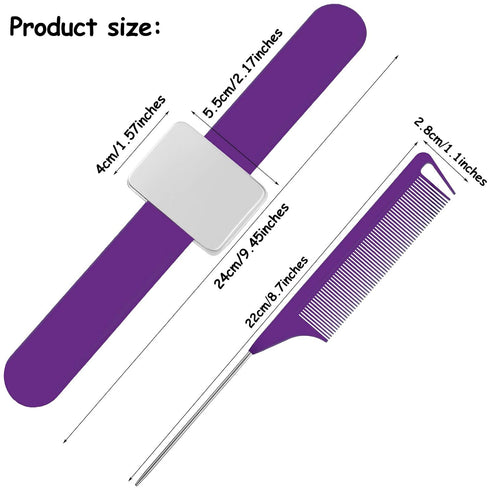 Magnetic Wrist Sewing Pincushion Wrist Magnetic Pin Holder Wristband Pin Cushion Holder with 3 Pieces Stainless Steel Pintail Comb Rat Tail Comb f...