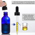 4 Pack 2 oz Glass Dropper Bottles with Measured Dropper - 60ml Dark Blue Tincture Bottles with Graduated Calibrated Glass Eye Droppers (1ml) for E...