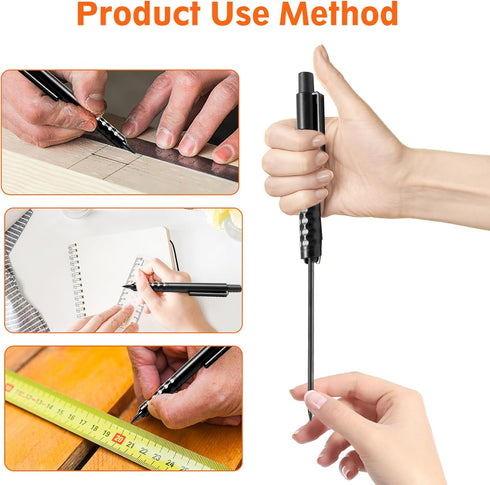 30 Pieces 2.8 mm Pencil Lead Mechanical Carpenter Pencil Pica Dry Pencil Refills Woodworking Pencils for Woodworking Scriber Marking Architect Dra...