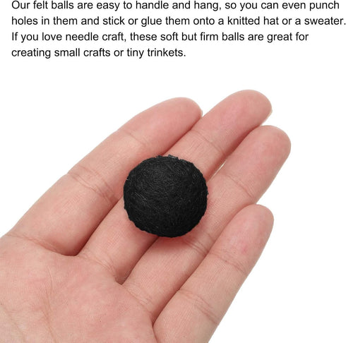 PATIKIL Wool Felt Balls Beads Wool Felting Pom 2cm 20mm Black for Home Crafts Handcrafts Project DIY Pack of 10...
