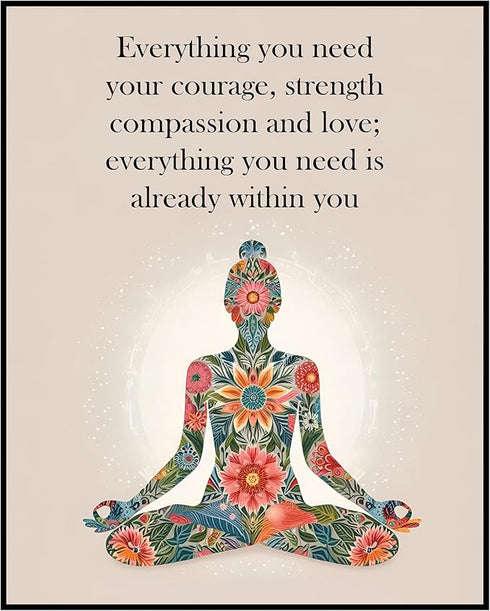 Posterizer 1 pcs-everything you need is within you-zen quotes-Quotes and Poems-Typography Art-Gift For Buddhism Meditation philosophy Fans- UNFRAM...