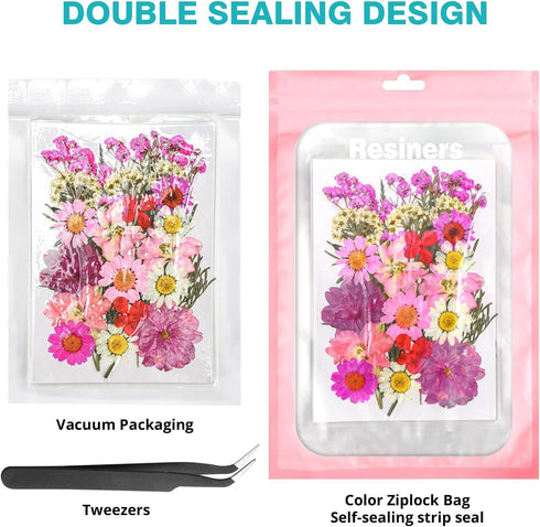 Resiners 100Pcs Dried Pressed Flowers for Resin Molds, Real Pressed Flowers Dry Leaves Kit for Art Crafts Resin Jewelry Making Scrapbook Supplies ...