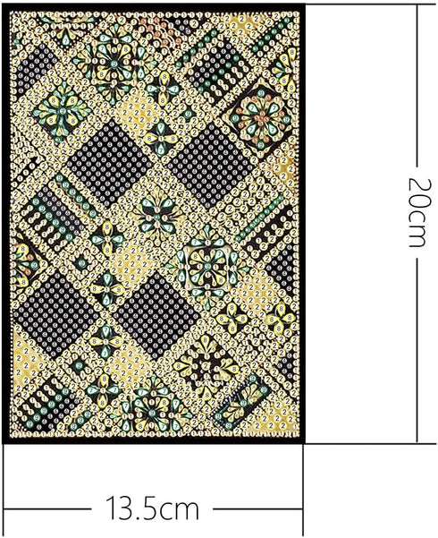 5D Notebook with Diamond Art Painting Art DIY Lattice Mandala Pattern Cover Crystal Cross Stitch Special Shaped Diamond Kits Writing Sketchbook Jo...