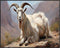 Posterizer 1 pcs- Mountain goat laying on the ground oil painting syle-Art for Animal Lovers- Gift for Men Women Entrepreneur Teens-Living Room Be...