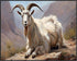 Posterizer 1 pcs- Mountain goat laying on the ground oil painting syle-Art for Animal Lovers- Gift for Men Women Entrepreneur Teens-Living Room Be...
