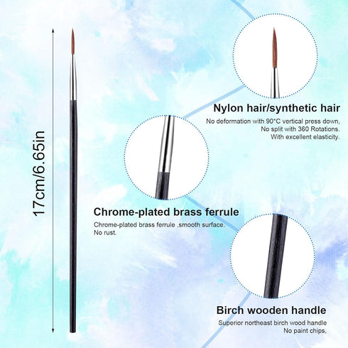 6 Pieces Detail Paint Brush Set, Fine Paint Brush Thin Detail Paint Brush Miniature Paint Brushes Small Fine Tip Paint Brush for Miniature Detail ...