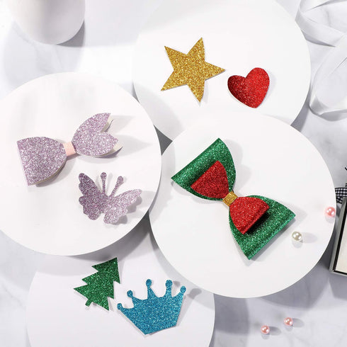 WILLBOND 20 Pieces Shiny Glitter Faux Leather Sheets PU Faux Leather Fabric Sheet for DIY Crafts Wedding Sewing Making Earrings Crafts Hair Bows C...