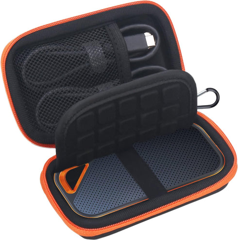 Lacdo Hard Carrying Case for SanDisk Extreme Pro/SanDisk Extreme Portable External SSD 500GB 1TB 2TB 4TB USB-C Solid State Drive EVA Shockproof Wa...