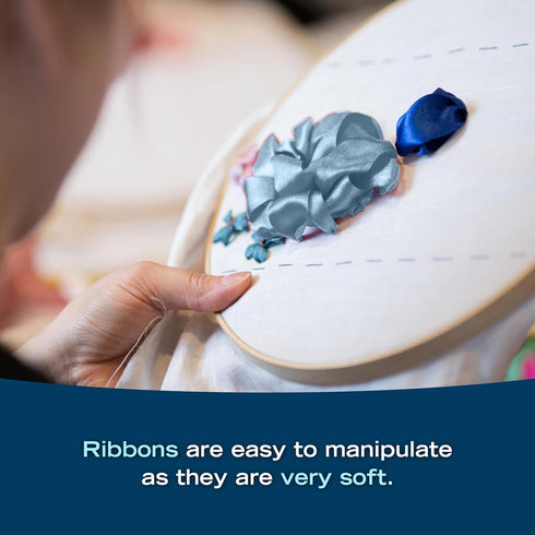 New 7mm Size ThreadNanny 6 Spools of 100% Pure Silk Ribbons - Blue Tones - 60 Meters x 7mm...